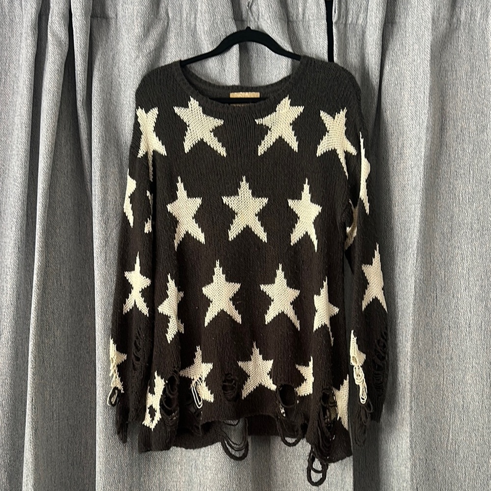 Wildfox Black and White Star Sweater